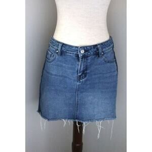 Pacsun Two-Tone Cut off Jean‎ Skirt 26
